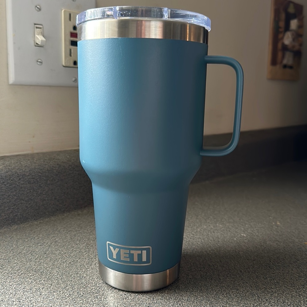 Yeti Blue Stainless Steel Travel Mug with Handle